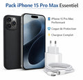 Pack iPhone 15 Pro Max + Protection + Chargeur